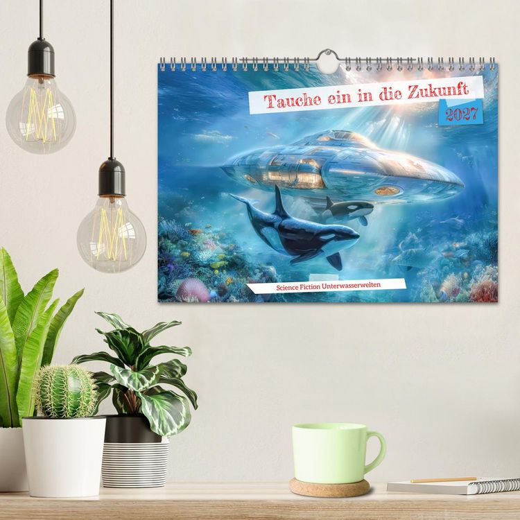 Produktbild: Tauche ein in die Zukunft - Science Fiction Unterwasserwelten (Wandkalender 2027 DIN A4 quer), CALVENDO Monatskalender