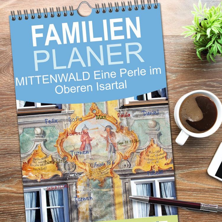 Produktbild: Familienplaner 2026 - MITTENWALD Eine Perle im Oberen Isartal mit 5 Spalten (Wandkalender, 21 x 45 cm) CALVENDO