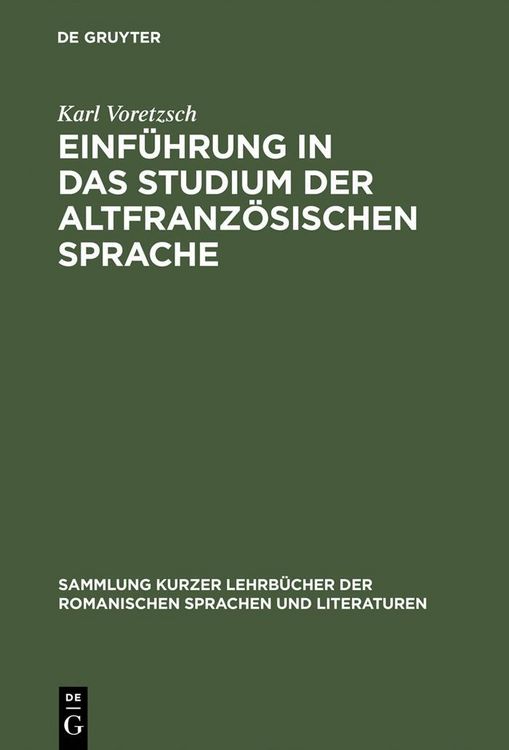 Produktbild: Einf&uuml;hrung in das Studium der altfranz&ouml;sischen Sprache