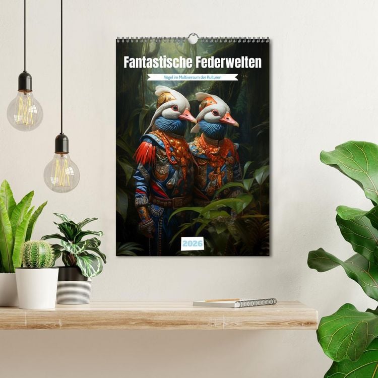 Produktbild: Fantastische Federwelten (Wandkalender 2026 DIN A3 hoch), CALVENDO Monatskalender