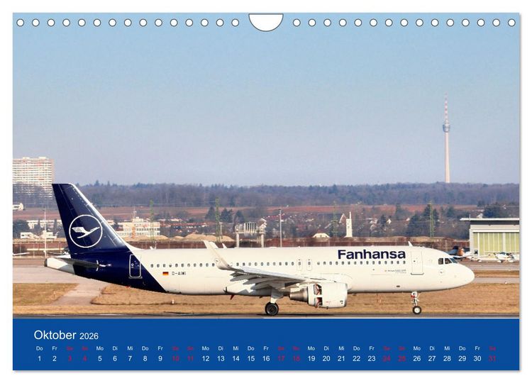 Produktbild: Besondere Flugzeuge am Flughafen Stuttgart (Wandkalender 2026 DIN A4 quer), CALVENDO Monatskalender