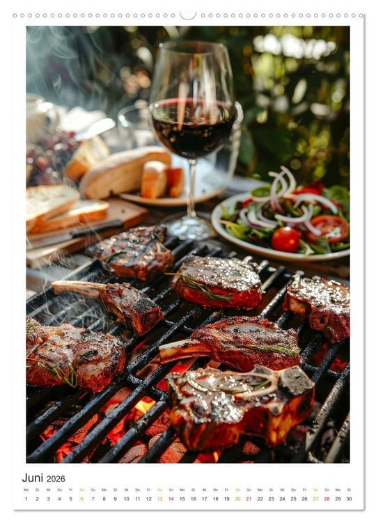 Produktbild: Food BBQ - Deftiges aus der Gourmet-K&uuml;che (hochwertiger Premium Wandkalender 2026 DIN A2 hoch), Kunstdruck in Hochglanz