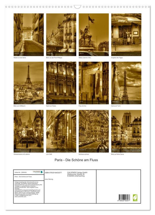 Produktbild: Paris - Die Sch&ouml;ne am Fluss (Wandkalender 2026 DIN A2 hoch), CALVENDO Monatskalender