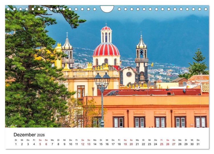 Produktbild: Teneriffas sch&ouml;nste St&auml;dte - La Laguna und La Orotava (Wandkalender 2026 DIN A4 quer), CALVENDO Monatskalender