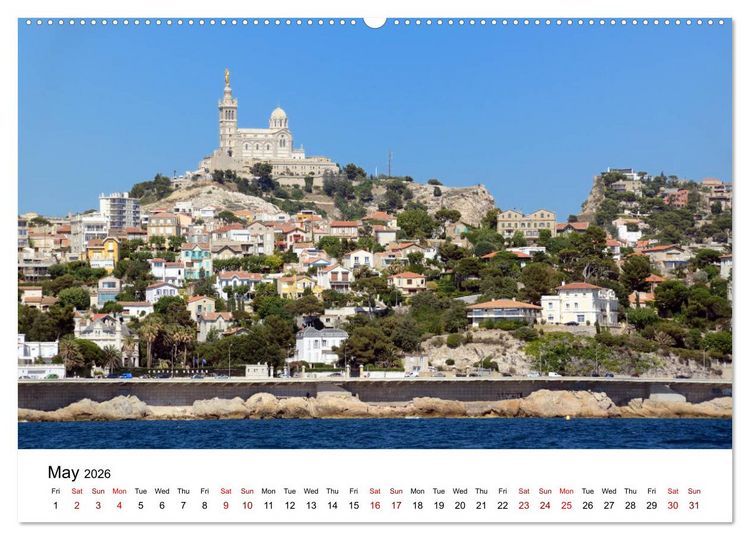 Produktbild: Marseille Coast and Corniche (High Quality Premium Wall Calendar 2026 DIN A2 landscape),CALVENDO 12 Month Wall Calendar