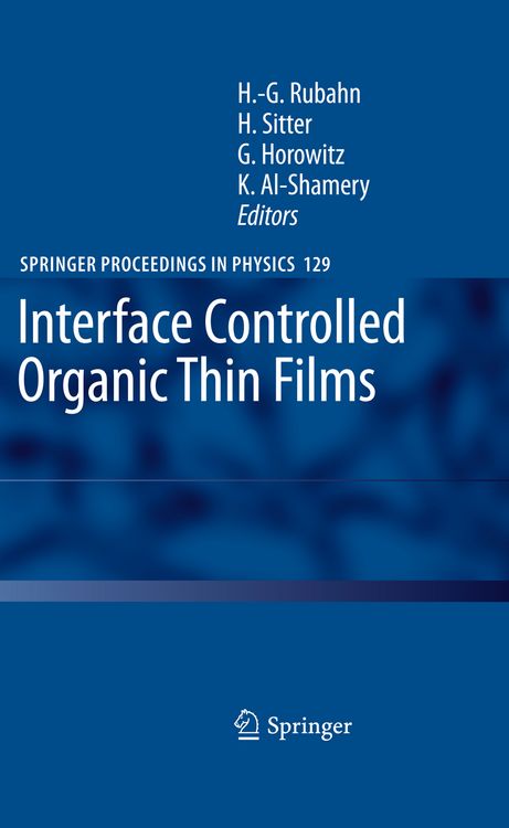Produktbild: Interface Controlled Organic Thin Films