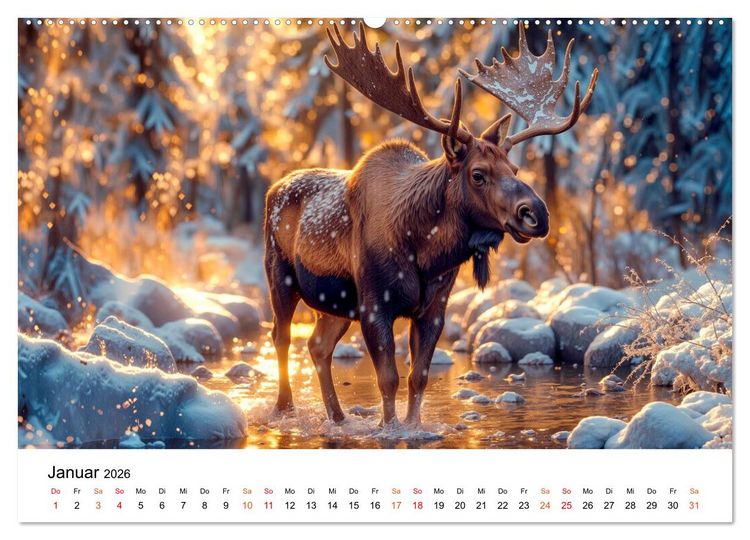 Produktbild: Tiere in ihrer Welt (hochwertiger Premium Wandkalender 2026 DIN A2 quer), Kunstdruck in Hochglanz