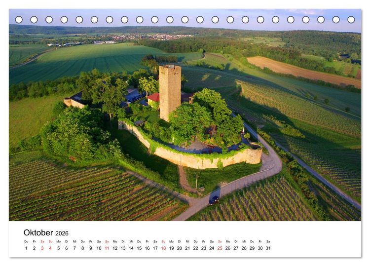 Produktbild: Deutschlands Burgen - Der S&uuml;den von oben (Tischkalender 2026 DIN A5 quer), CALVENDO Monatskalender
