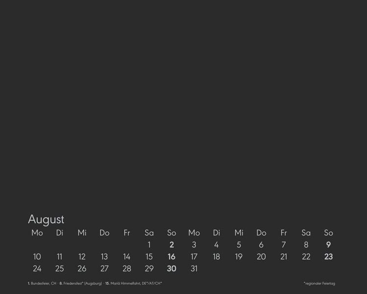 Produktbild: Kreativ-Kalender Tischaufsteller quer schwarz 2026 - Kreativ-Kalender - DIY-Kalender - Kalender zum Basteln - Tischkalender - 20x16