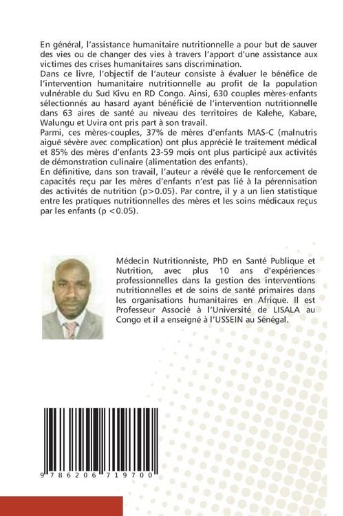 Produktbild: B&eacute;n&eacute;fices des interventions nutritionnelles au Sud Kivu (RDC)