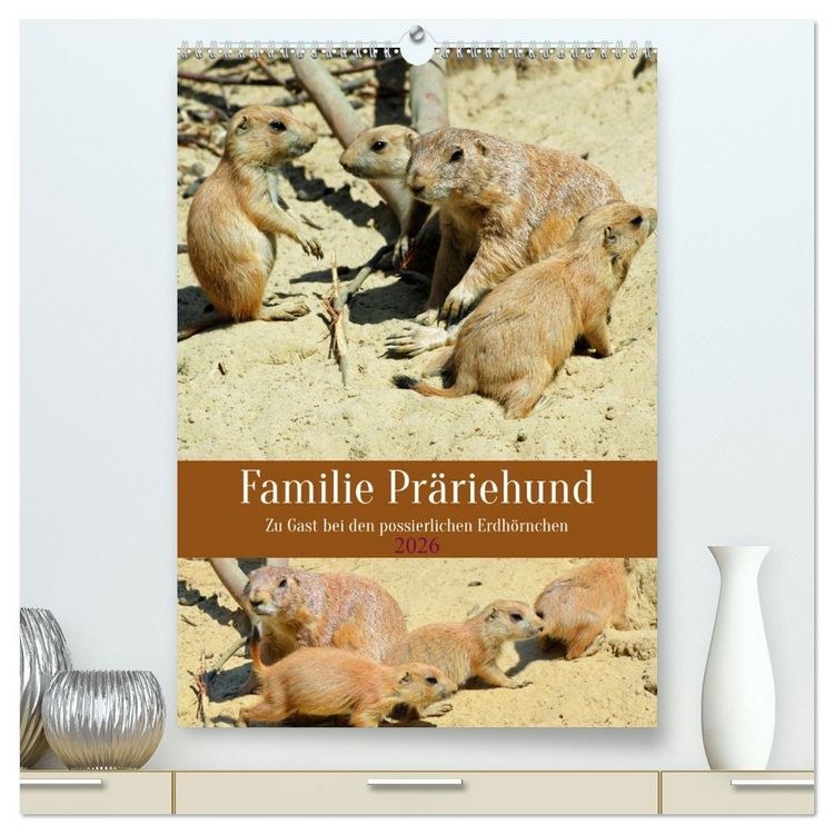 Produktbild: Familie Pr&auml;riehund (hochwertiger Premium Wandkalender 2026 DIN A2 hoch), Kunstdruck in Hochglanz