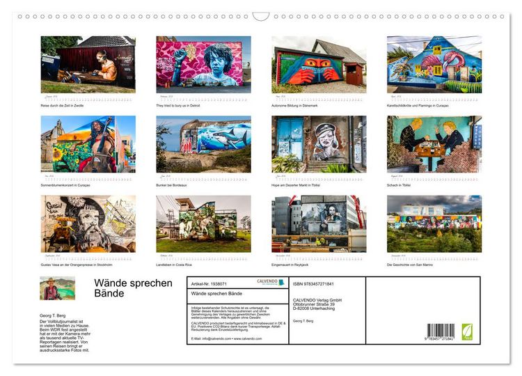 Produktbild: W&auml;nde sprechen B&auml;nde (Wandkalender 2026 DIN A2 quer), CALVENDO Monatskalender