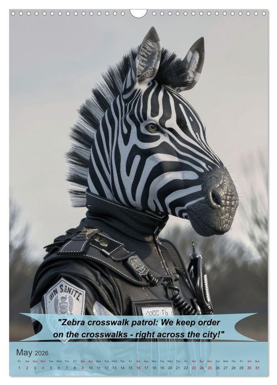 Produktbild: Animalistic and funny police officers (Wall Calendar 2026 DIN A3 portrait), CALVENDO 12 Month Wall Calendar