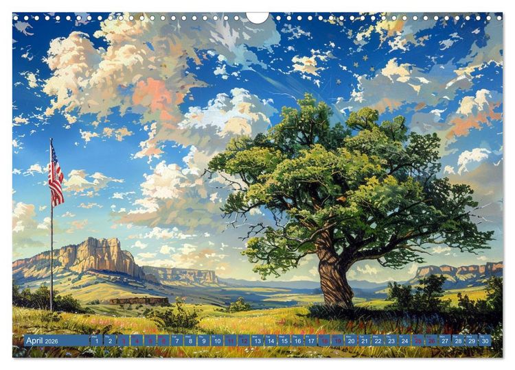 Produktbild: Patriotic Art Collection (Wall Calendar 2026 DIN A3 landscape), CALVENDO 12 Month Wall Calendar