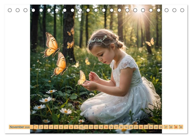 Produktbild: Feenfl&uuml;gel und L&auml;cheln KI - Die zauberhafte Welt der Feenkinder (Tischkalender 2026 DIN A5 quer), CALVENDO Monatskalender