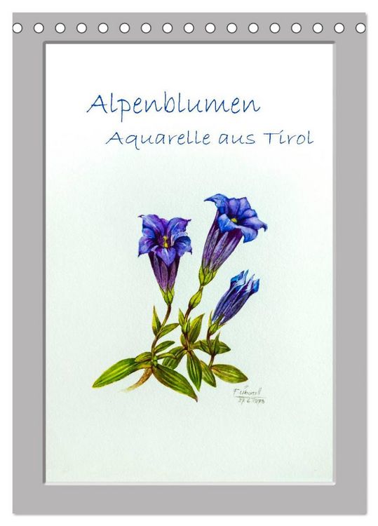 Produktbild: Alpenblumen Aquarelle aus Tirol (Tischkalender 2026 DIN A5 hoch), CALVENDO Monatskalender