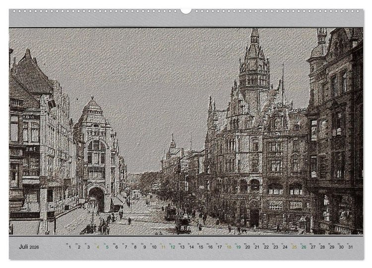 Produktbild: Hannover, alte Aufnahmen neu interpretiert. (hochwertiger Premium Wandkalender 2026 DIN A2 quer), Kunstdruck in Hochglanz