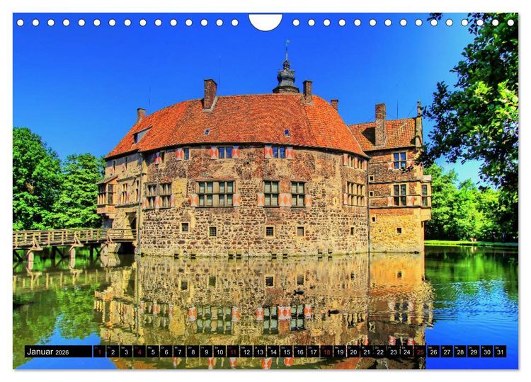 Produktbild: Burgen und Schl&ouml;sser im M&uuml;nsterland (Wandkalender 2026 DIN A4 quer), CALVENDO Monatskalender