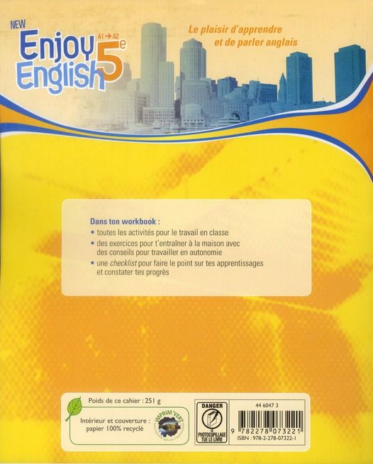 Produktbild: New Enjoy; English ; 5eme ; Workbook (Edition 2012)