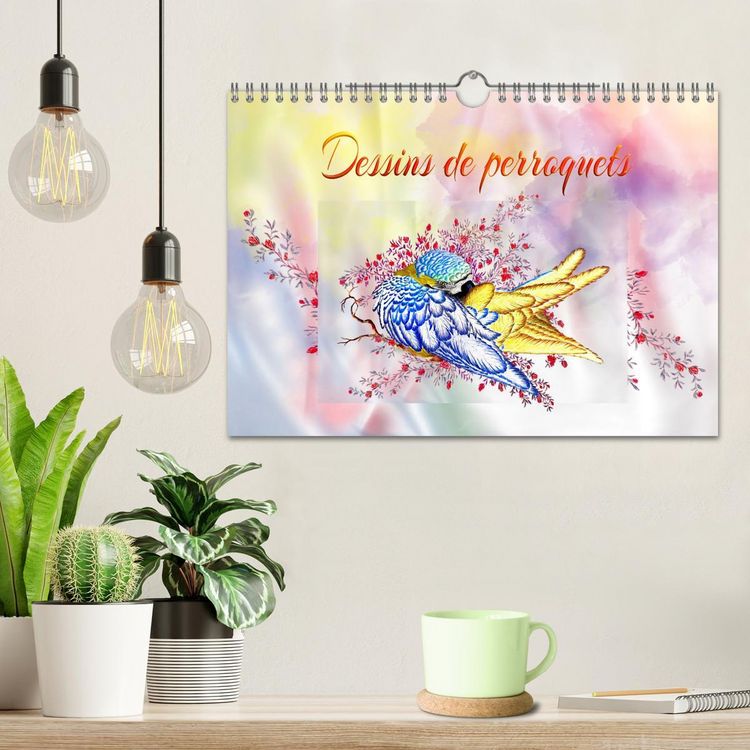 Produktbild: Dessins de perroquets (Calendrier mural 2026 DIN A4 vertical), CALVENDO calendrier mensuel