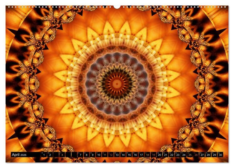 Produktbild: Energie - Mandalas in orange (Wandkalender 2026 DIN A2 quer), CALVENDO Monatskalender