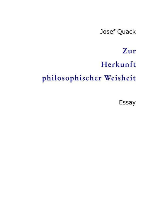 Produktbild: Zur Herkunft philosophischer Weisheit