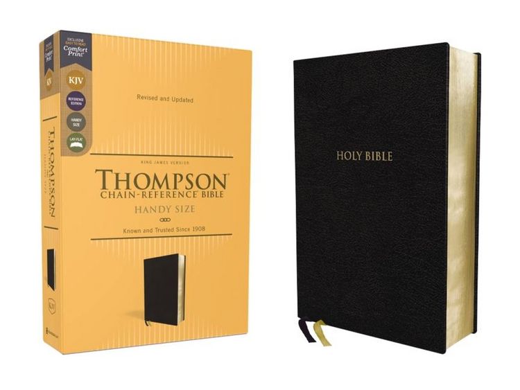 Produktbild: KJV, Thompson Chain-Reference Bible, Handy Size, European Bonded Leather, Black, Red Letter, Comfort Print