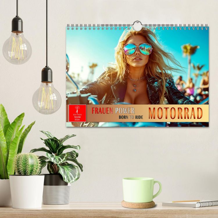 Produktbild: Frauen Power Motorrad (Wandkalender 2026 DIN A4 quer), CALVENDO Monatskalender