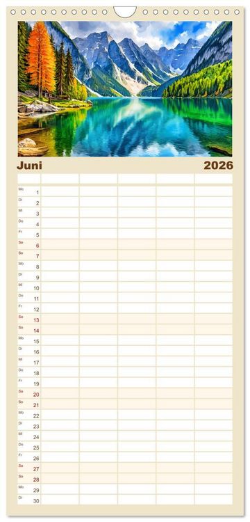 Produktbild: Familienplaner 2026 - &Ouml;sterreich - Idylle in den Alpen mit 5 Spalten (Wandkalender, 21 x 45 cm) CALVENDO