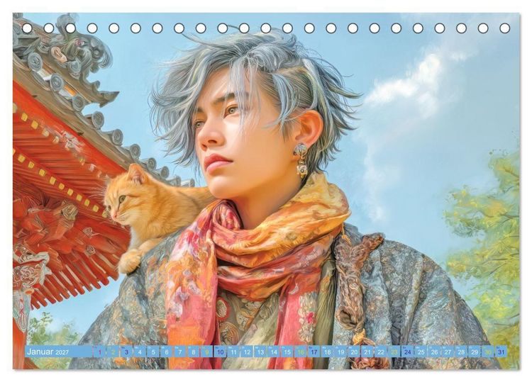 Produktbild: Japanische Figuren - Im Anime-Stil (Tischkalender 2027 DIN A5 quer), CALVENDO Monatskalender