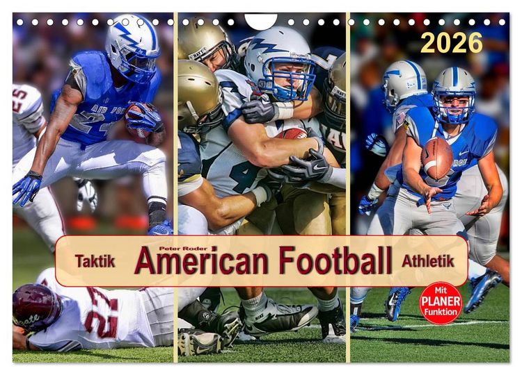 Produktbild: American Football - Taktik und Athletik (Wandkalender 2026 DIN A4 quer), CALVENDO Monatskalender