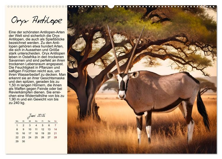 Produktbild: Majest&auml;tische Horntr&auml;ger (hochwertiger Premium Wandkalender 2026 DIN A2 quer), Kunstdruck in Hochglanz