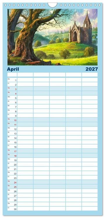 Produktbild: Familienplaner 2027 - Pl&auml;tze zum Tr&auml;umen mit 5 Spalten (Wandkalender, 21 x 45 cm) CALVENDO