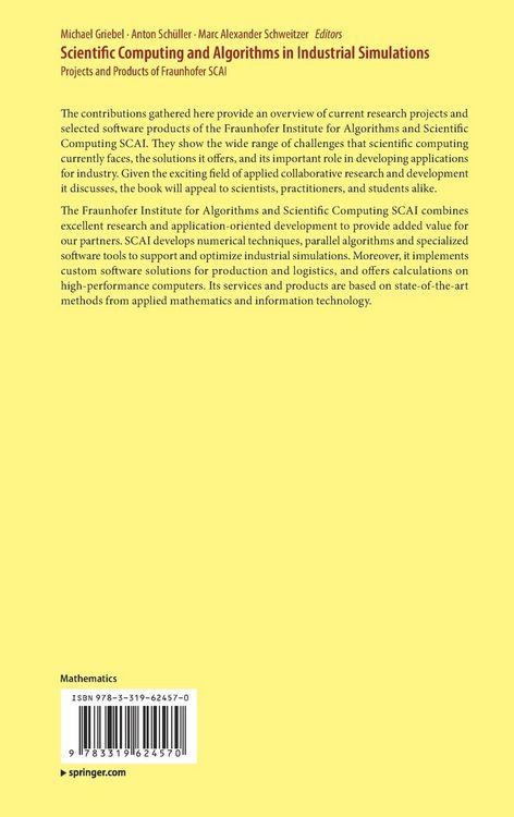 Produktbild: Scientific Computing and Algorithms in Industrial Simulations