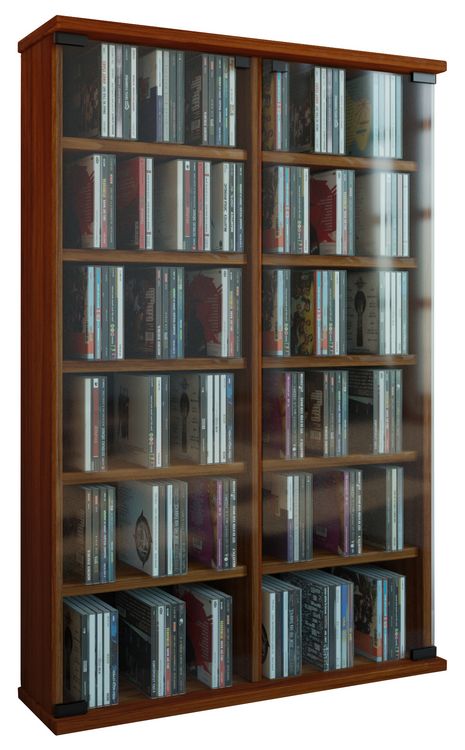 Produktbild: Holz CD DVD Stand Regal Schrank Roma Glast&uuml;r