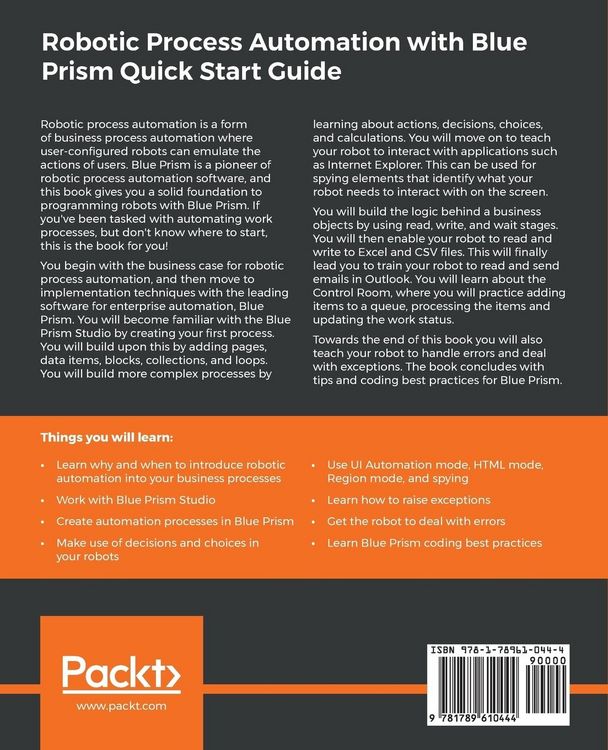 Produktbild: Robotic Process Automation with Blue Prism Quick Start Guide