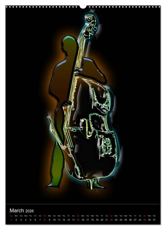 Produktbild: Jazz Over Time (High Quality Premium Wall Calendar 2026 DIN A2 portrait),CALVENDO 12 Month Wall Calendar