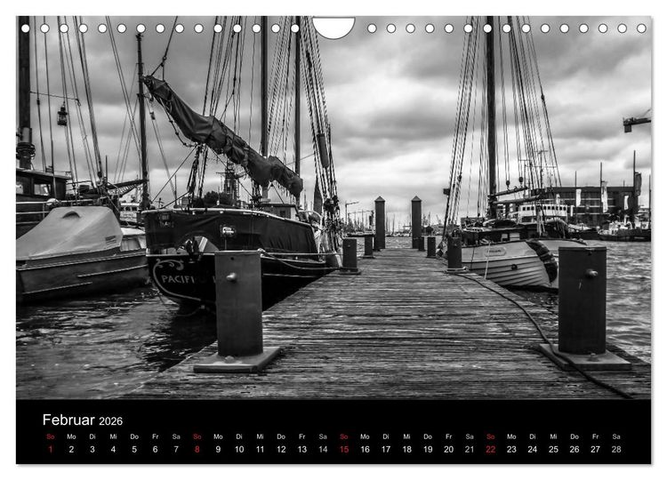 Produktbild: Bremerhaven - Blickpunkte Schwarzwei&szlig; (Wandkalender 2026 DIN A4 quer), CALVENDO Monatskalender