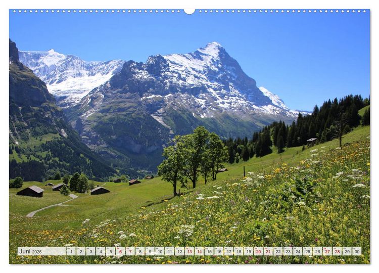 Produktbild: Bergblicke der Schweiz (Wandkalender 2026 DIN A2 quer), CALVENDO Monatskalender