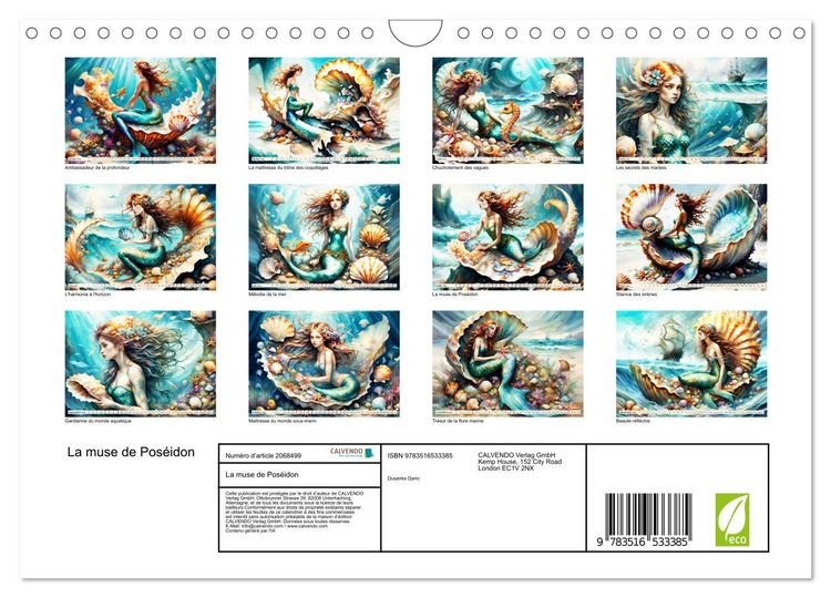 Produktbild: La muse de Pos&eacute;idon (Calendrier mural 2026 DIN A4 vertical), CALVENDO calendrier mensuel