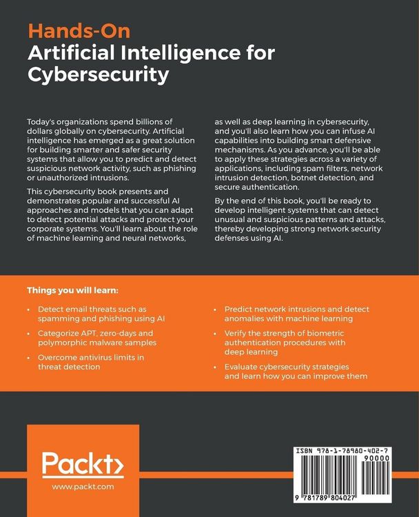 Produktbild: Hands-On Artificial Intelligence for Cybersecurity