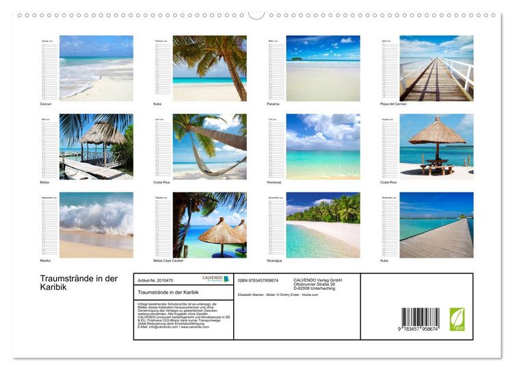 Produktbild: Traumstr&auml;nde in der Karibik (hochwertiger Premium Wandkalender 2026 DIN A2 quer), Kunstdruck in Hochglanz
