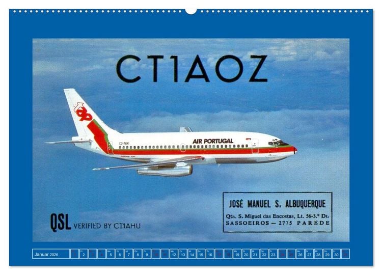 Produktbild: &Uuml;ber den Wolken - Flugzeuge des 20. Jahrhunderts auf Amateurfunkkarten (Wandkalender 2026 DIN A2 quer), CALVENDO Monatskalender