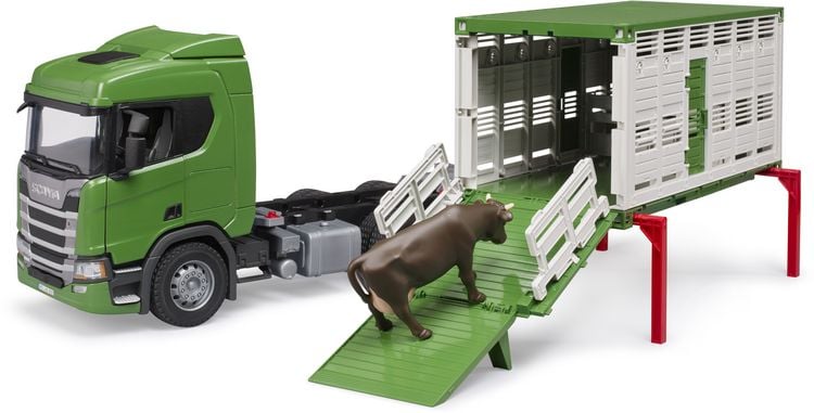 Produktbild: bruder 03548 Scania Super 560R Tiertransport-LKW mit Rind