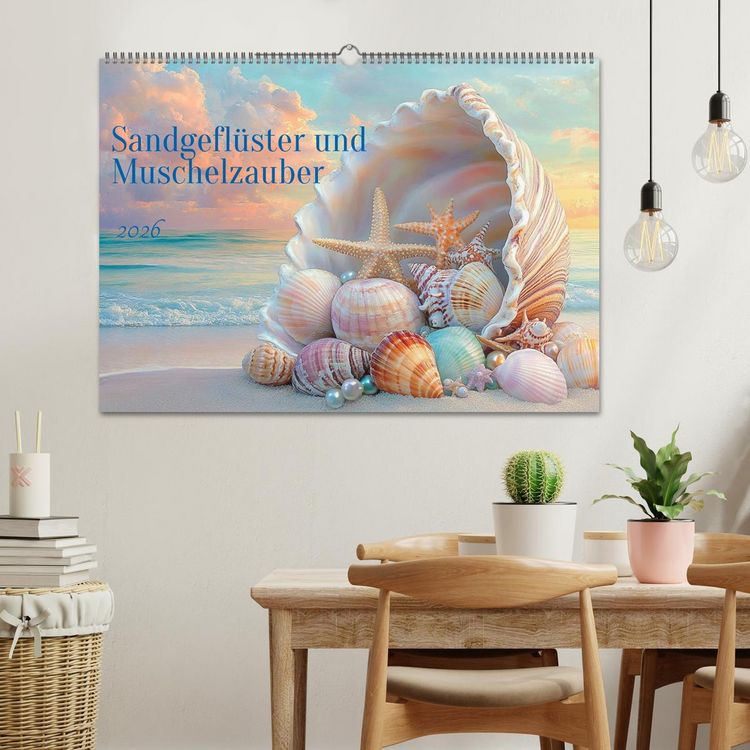 Produktbild: Sandgefl&uuml;ster und Muschelzauber (Wandkalender 2026 DIN A2 quer), CALVENDO Monatskalender