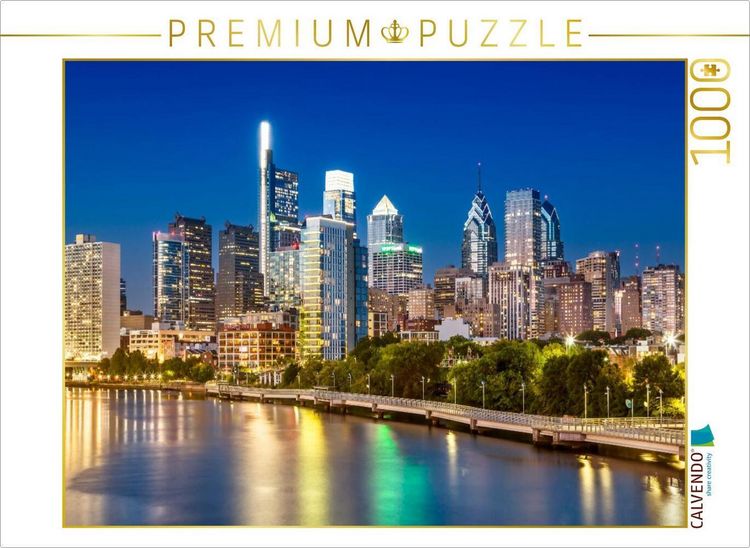 Produktbild: CALVENDO Puzzle Blick von der South Street Bridge auf Downtown Philadelphia | 1000 Teile Lege-Gr&ouml;&szlig;e 64x48cm Foto-Puzzle f&uuml;r gl&uuml;ckliche Stunden