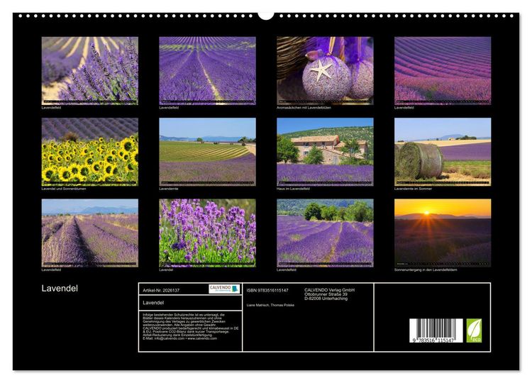 Produktbild: Lavendel (hochwertiger Premium Wandkalender 2026 DIN A2 quer), Kunstdruck in Hochglanz