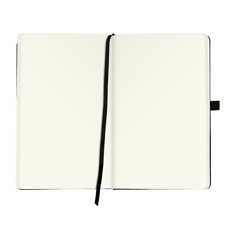 Produktbild: Herlitz Notizbuch Classic A5 96 Blatt blanko schwarz mit Leseband und Falttasche my.book