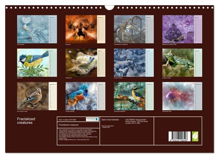 Produktbild: Fractalized creatures (Wall Calendar 2026 DIN A3 landscape), CALVENDO 12 Month Wall Calendar