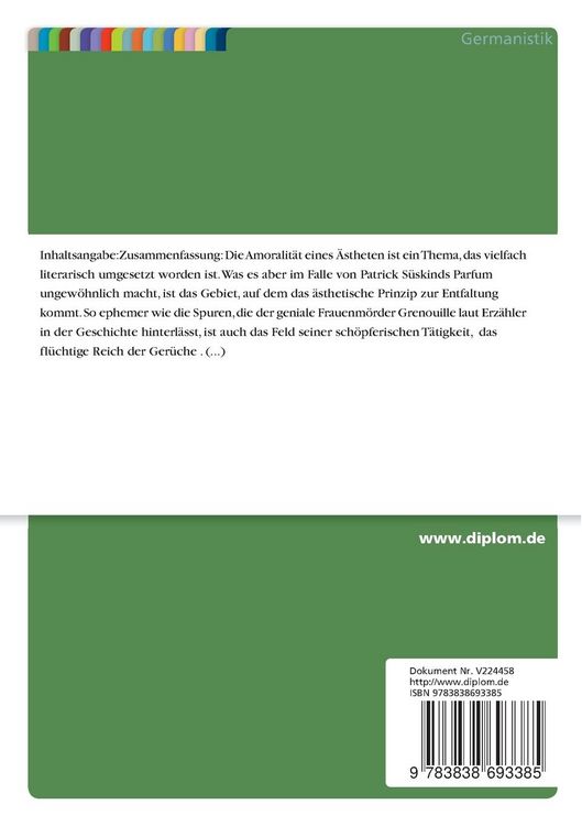 Produktbild: Vom kollektiven Volksk&ouml;rper zur Individualit&auml;t - Patrick S&uuml;skinds Roman 'Das Parfum' vor dem Hintergrund der grotesken Tradition und des Diskurses der Moderne